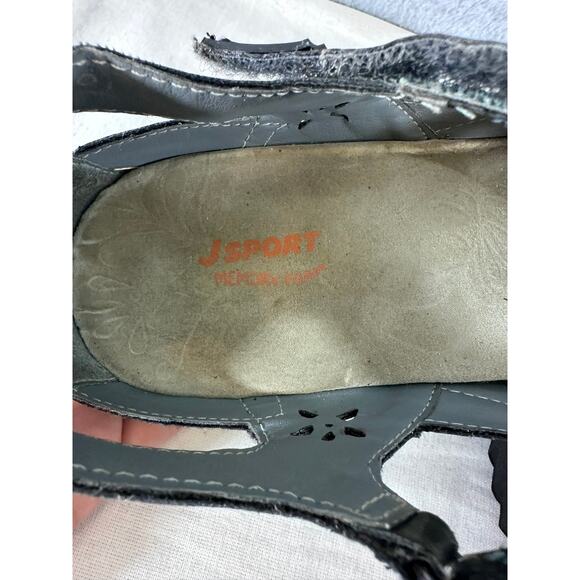 J SPORT BY JAMBU Women’s sz 9 MARYJANE SANDALS CLOSED TOE GREY MEMORY FOAM - Picture 6 of 11